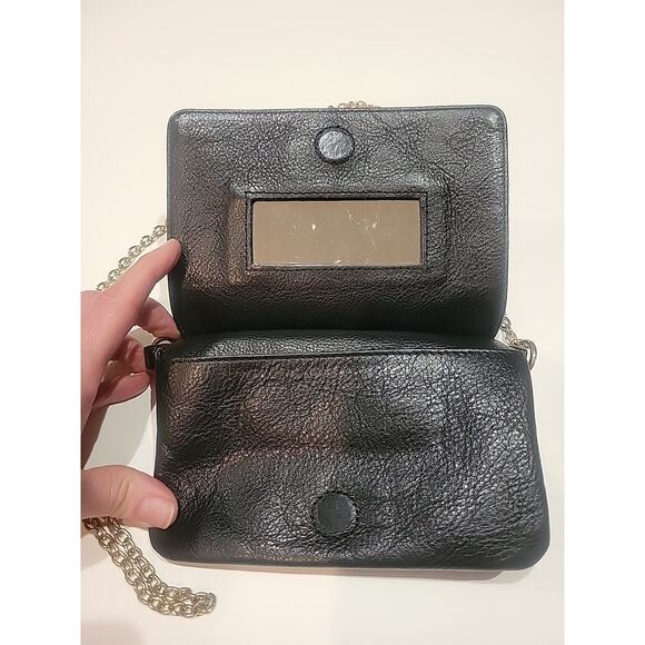 ALEXIS HUDSON LOCKET CLUTCH PURSE BLACK LEATHER - Picture 3 of 10